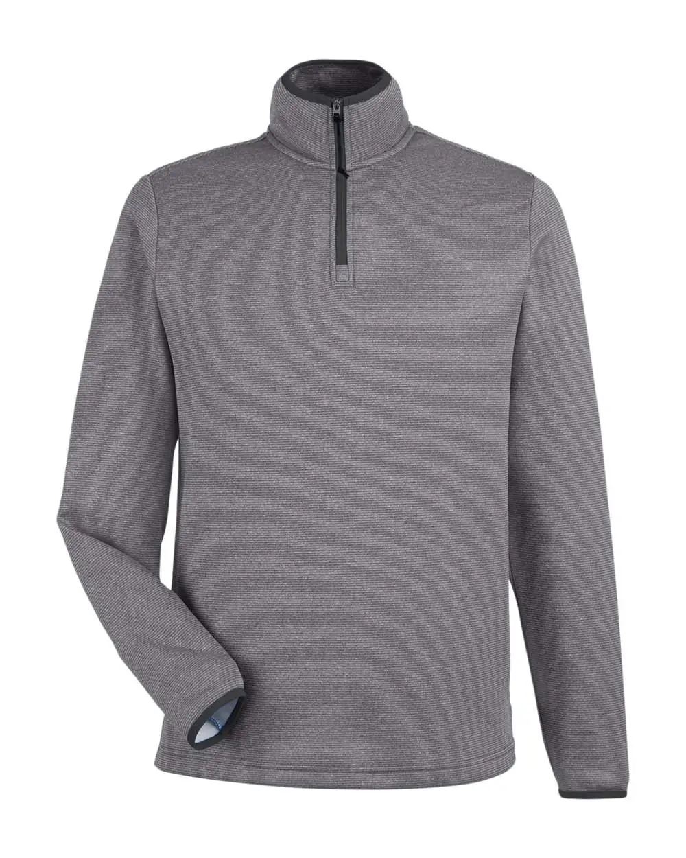 CORE365 Men's Venture Heathered Stripe Quarter-Zip Pullover in Black/ White
