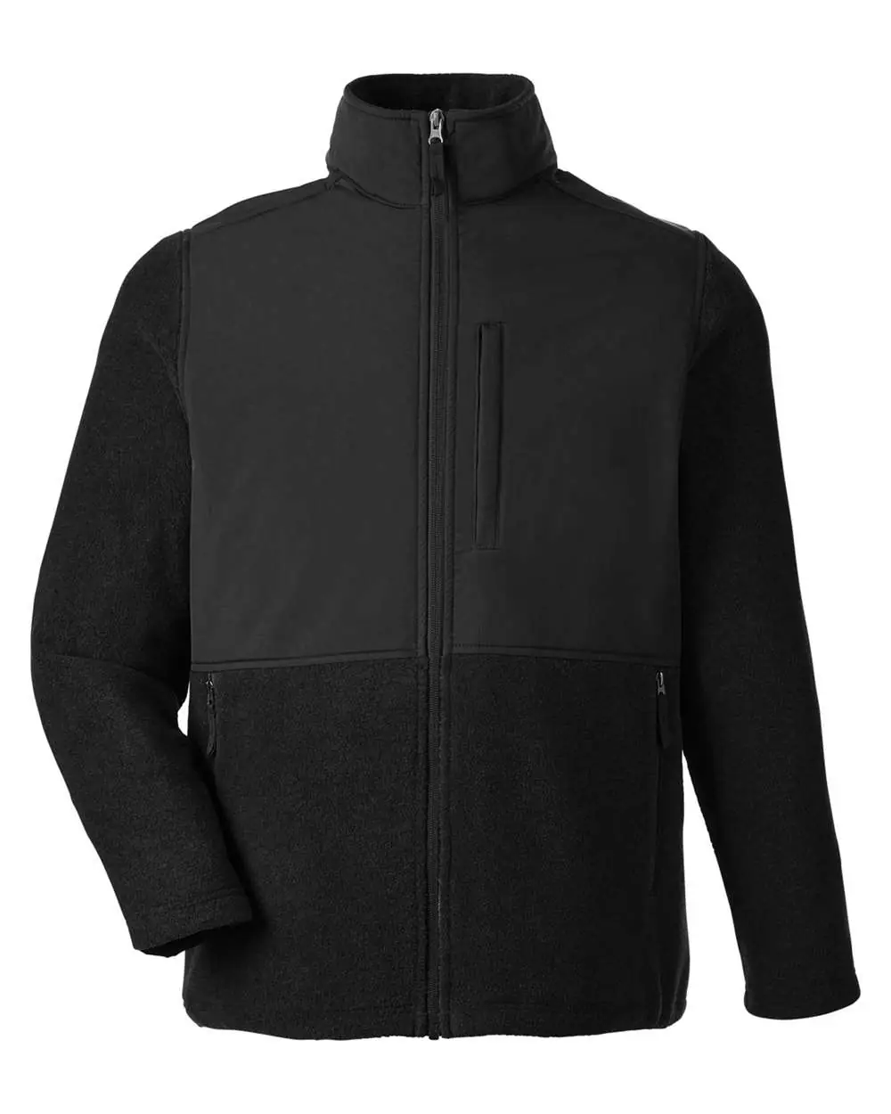 CORE365 Men's Journey Summit Hybrid Full-Zip in Black/ Black