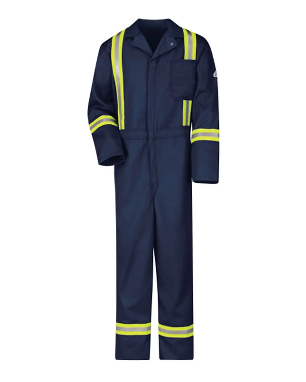 Bulwark Men's Classic Coverall with Reflective Trim - EXCEL FR in Navy/ Yellow Trim