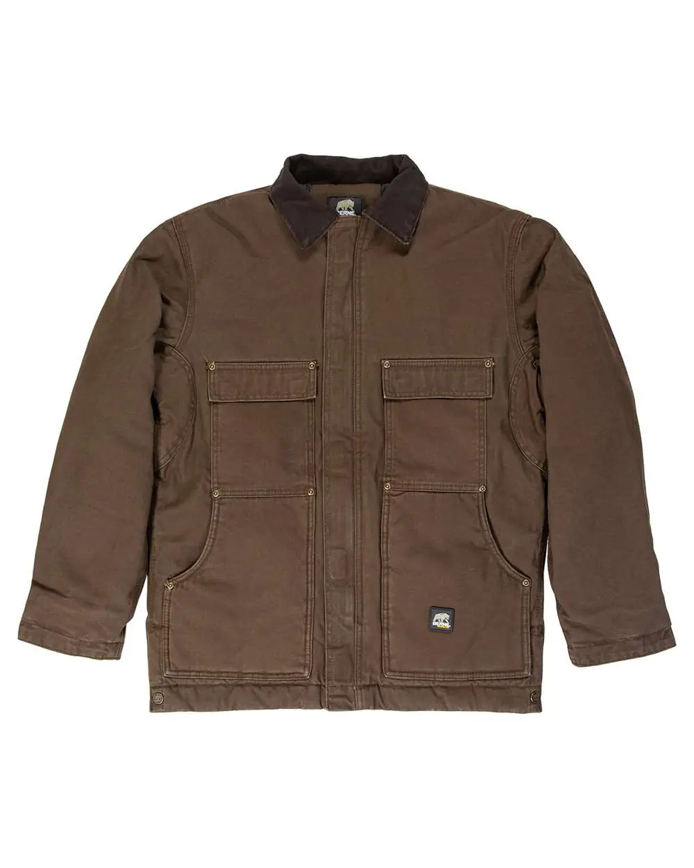 Berne Apparel Men's Highland Washed Chore Jacket in Bark