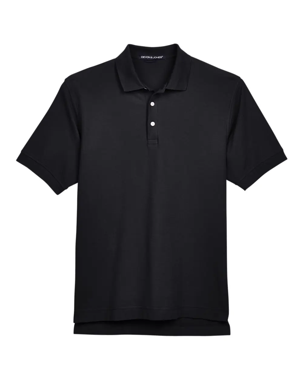 Devon & Jones Men's Pima Piqué Polo in Black