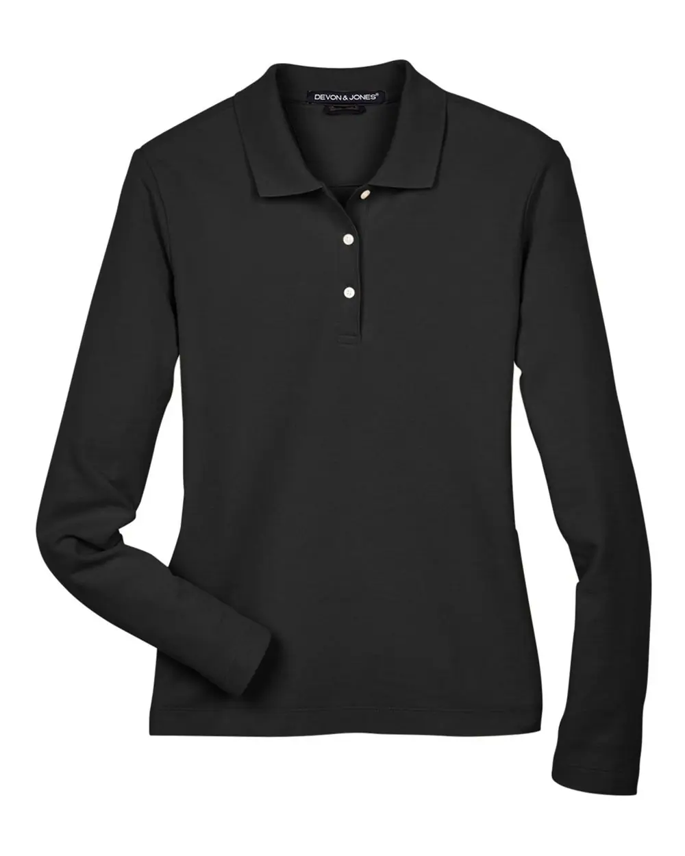 Devon & Jones Women's Pima Piqué Long Sleeve Polo