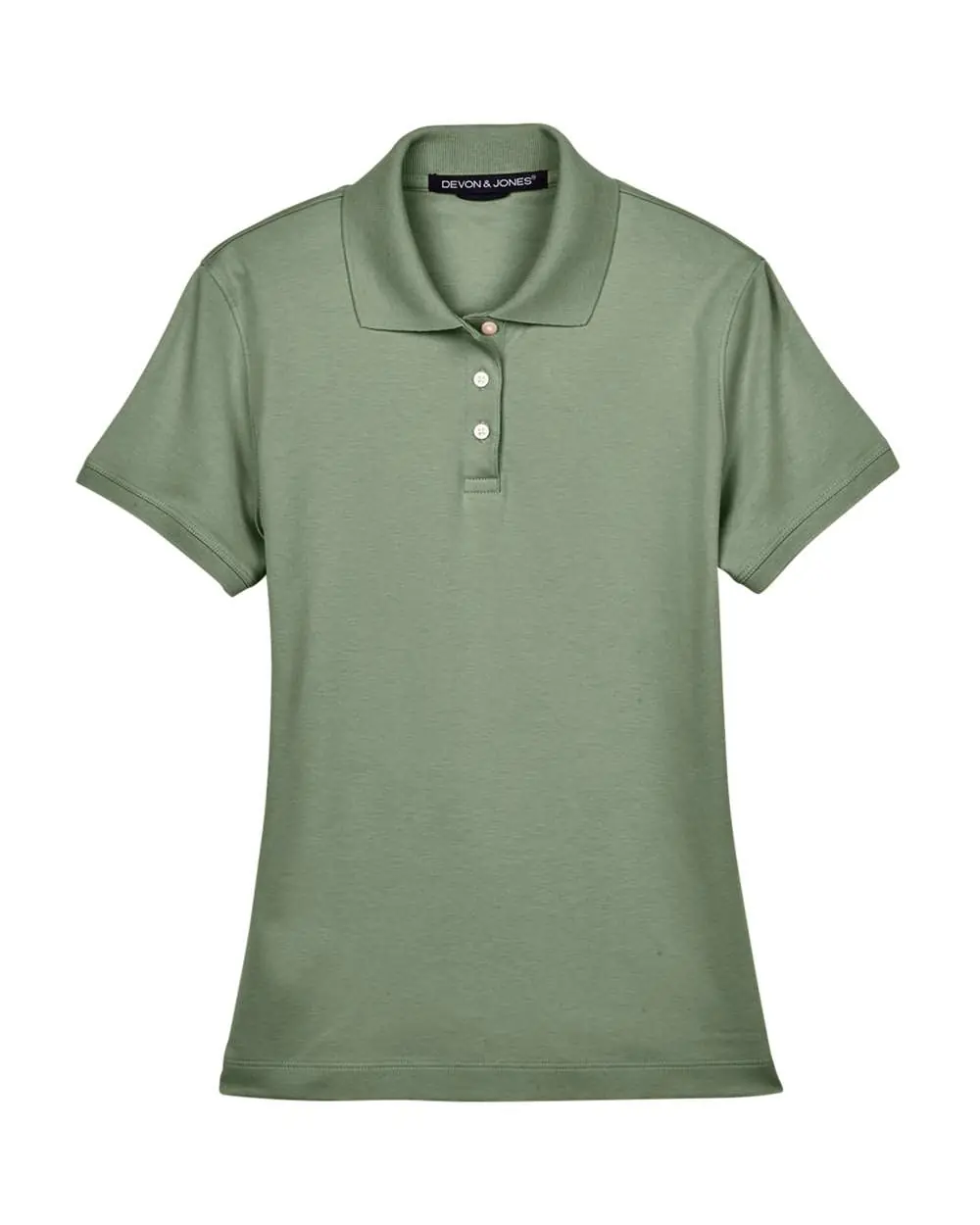 Devon & Jones Women's Perfect Pima Interlock Polo in Dill