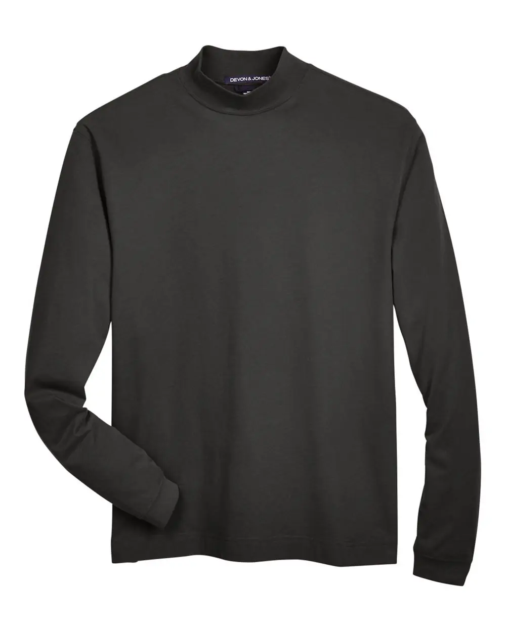 Devon & Jones Unisex Sueded Jersey Mock Neck T-Shirt in Black