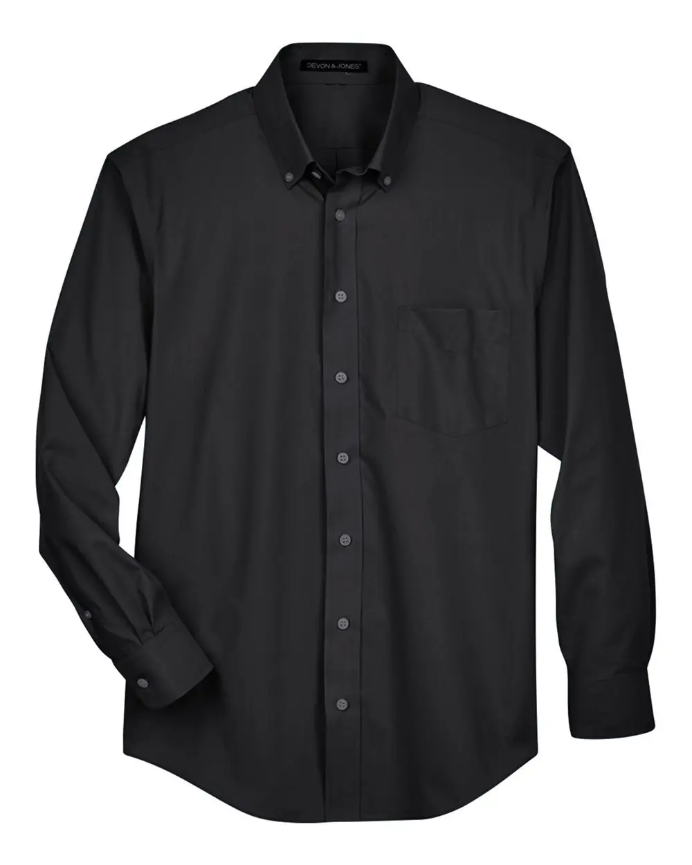 Devon & Jones Men's Tall Crown Collection® Broadcloth Woven Dress Shirt in Black