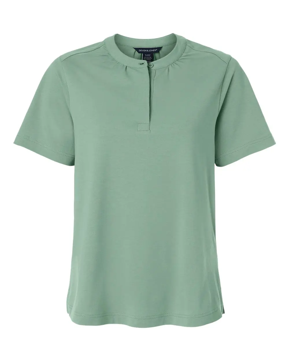 Devon & Jones Women's Seaton Pebble Textured Polo in Balsam Green
