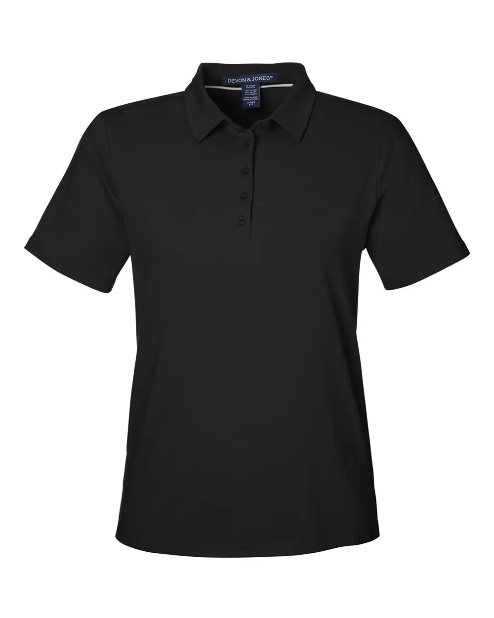 Devon & Jones Women's Raleigh Stretch Polo in Black