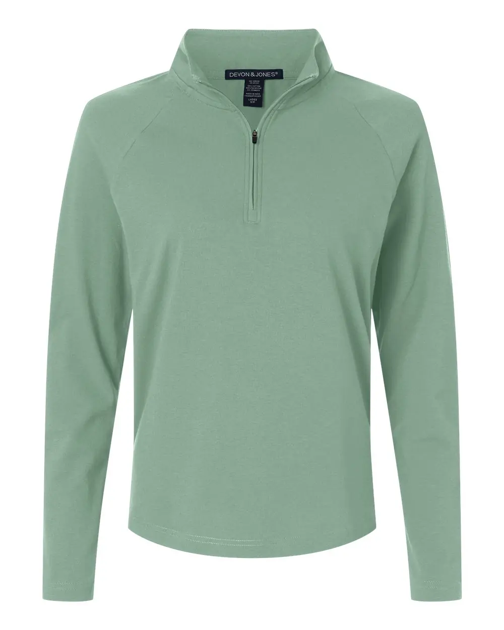 Devon & Jones Women's Seaton Pebble Textured Quarter-Zip Pullover in Balsam Green