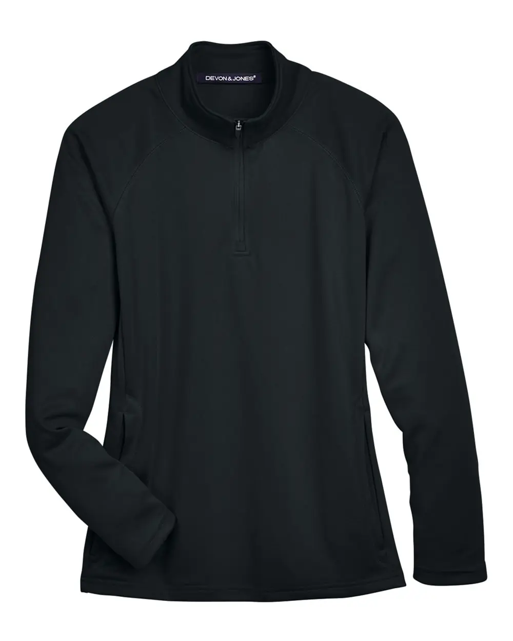 Devon & Jones Women's Stretch Tech-Shell® Compass Quarter-Zip Pullover in Black