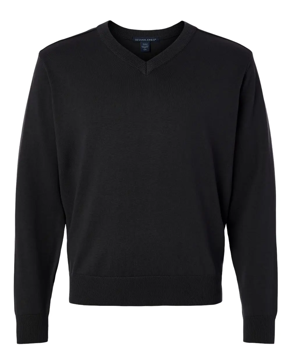 Devon & Jones Men's New Classics V-Neck Sweater in Black