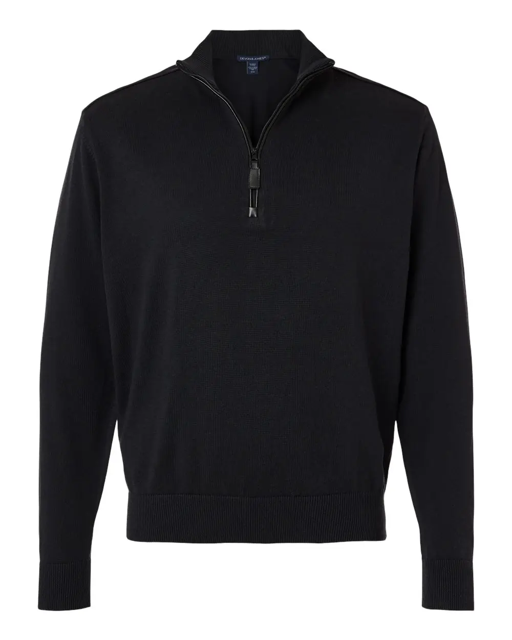 Devon & Jones Men's New Classics Quarter-Zip Sweater in Black