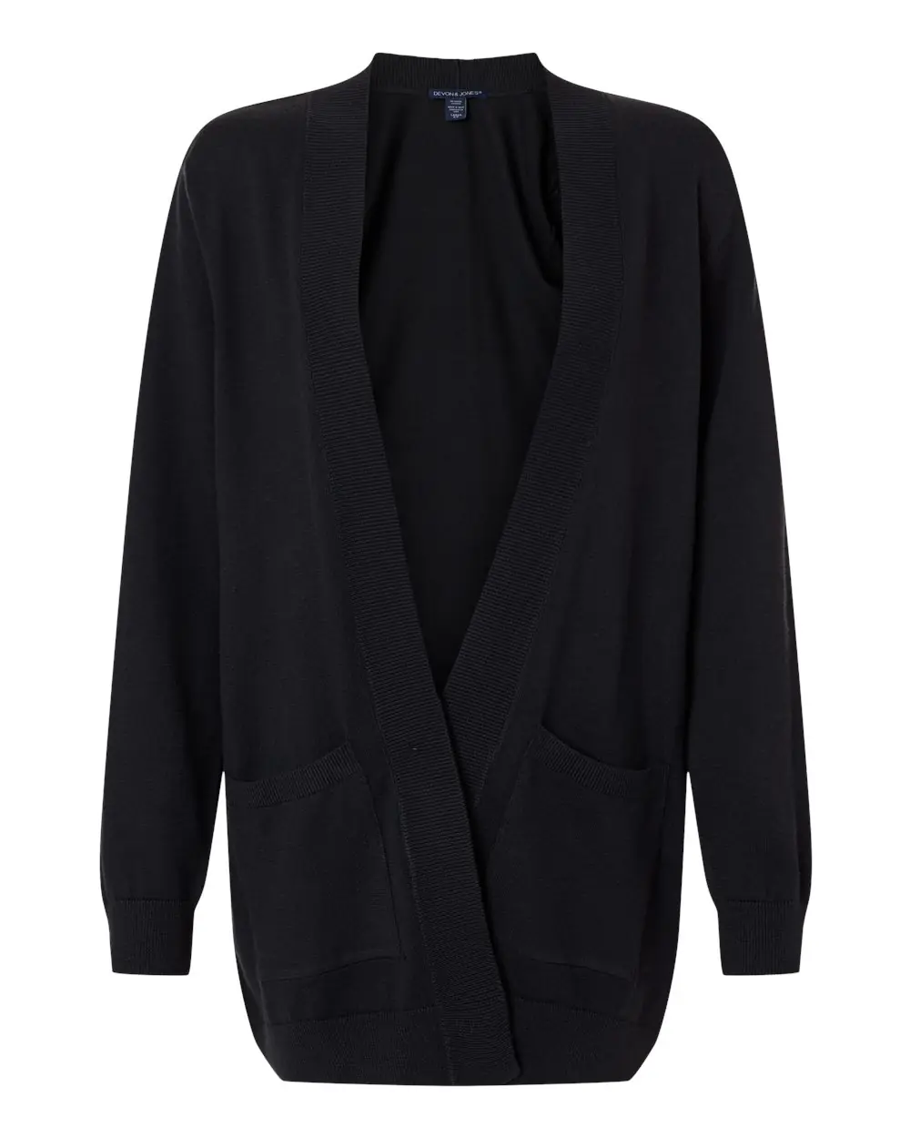 Devon & Jones Women's New Classics Open Cardigan Sweater in Black