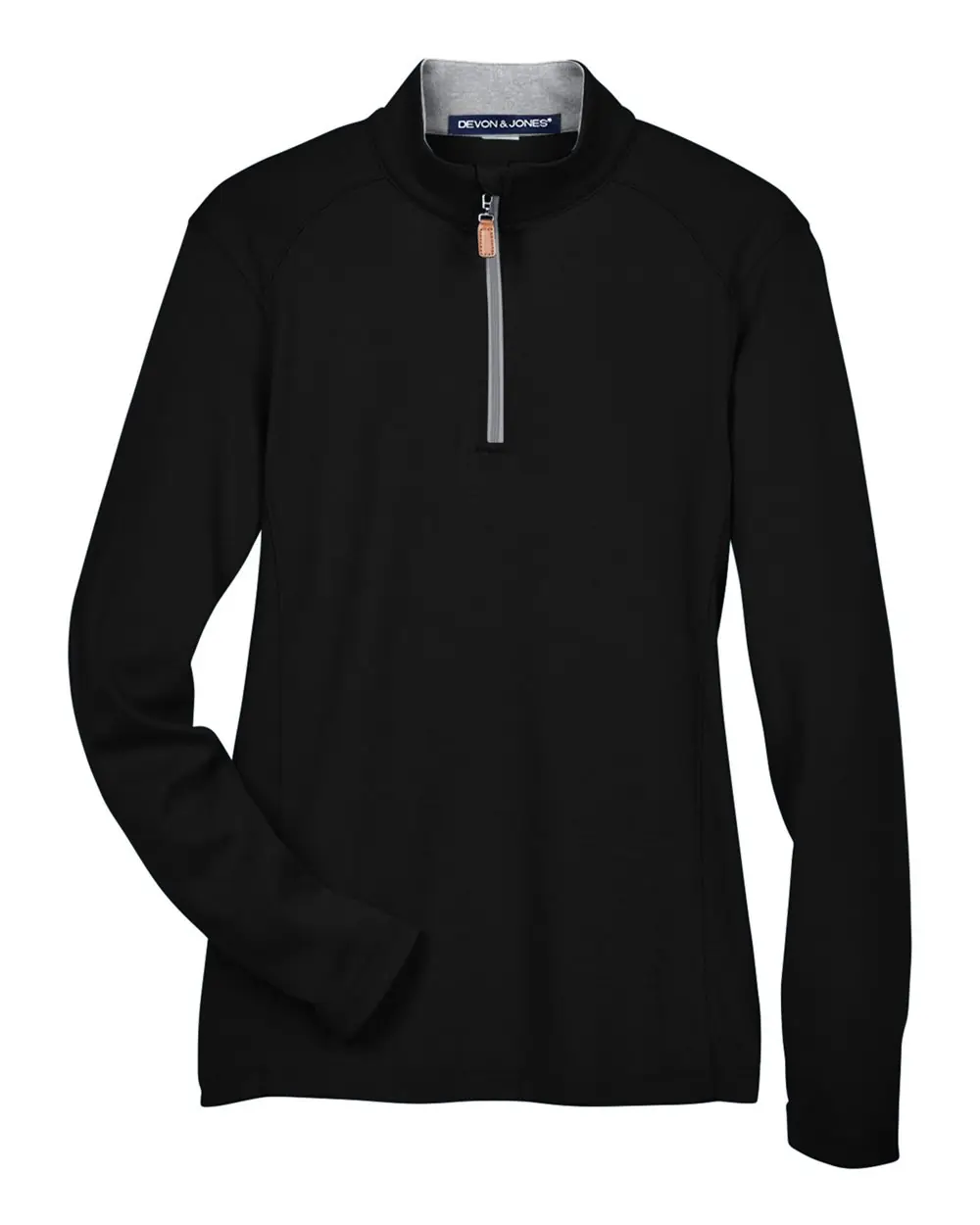 Devon & Jones Women's DRYTEC20™ Performance Quarter-Zip Pullover in Black/ Grey Heather/ Graphite