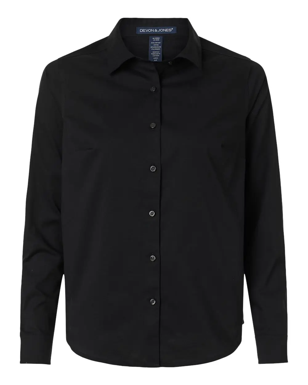 Devon & Jones Women's CrownLux Performance® Spencer Poplin Dress Shirt in Black