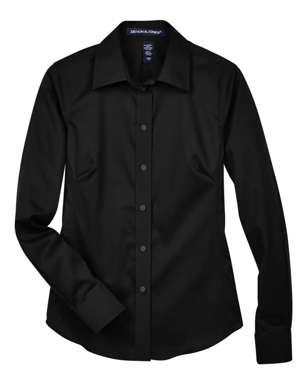 Devon & Jones Women's Crown Collection® Solid Stretch Twill Woven Dress Shirt in Black