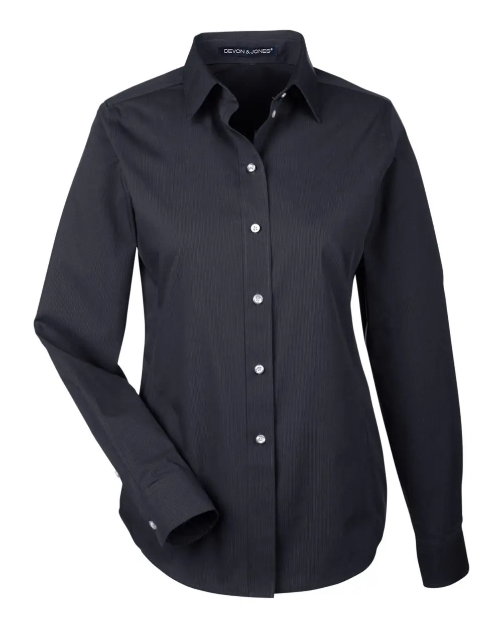 Devon & Jones Women's Crown Collection® Striped Woven Dress Shirt in Black/ Graphite