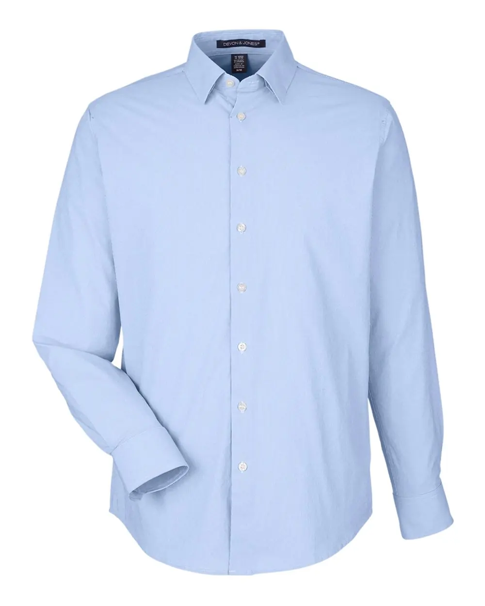 Devon & Jones Men's CrownLux Performance® Microstripe Dress Shirt in French Blue/ White