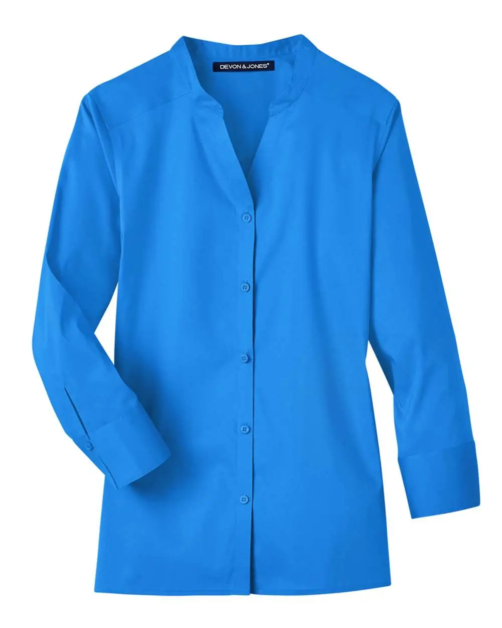 Devon & Jones Women's Crown Collection® Stretch Broadcloth Three-Quarter Sleeve Blouse in French Blue