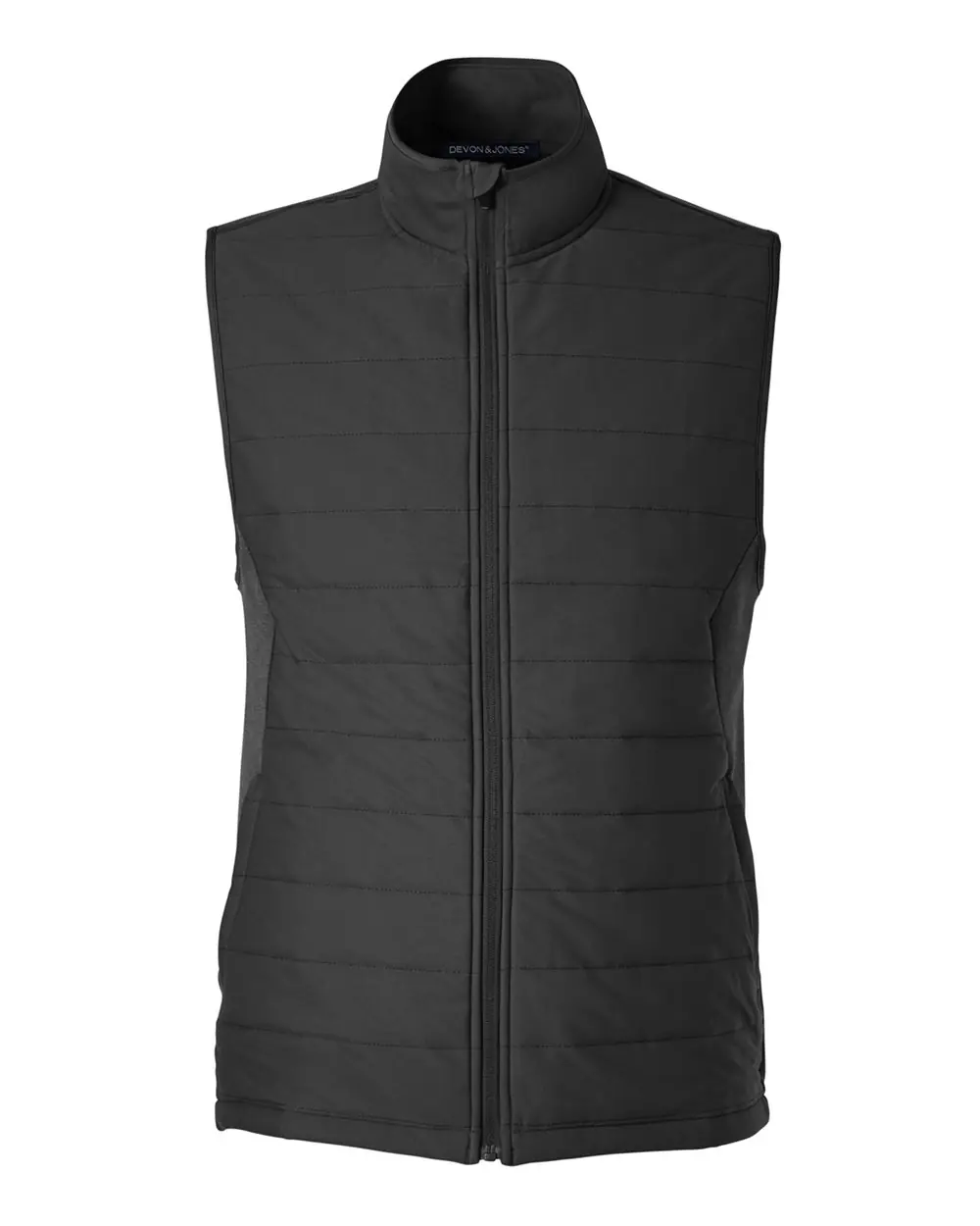 Devon & Jones Men's New Classics® Charleston Hybrid Vest in Black/ Melange Black