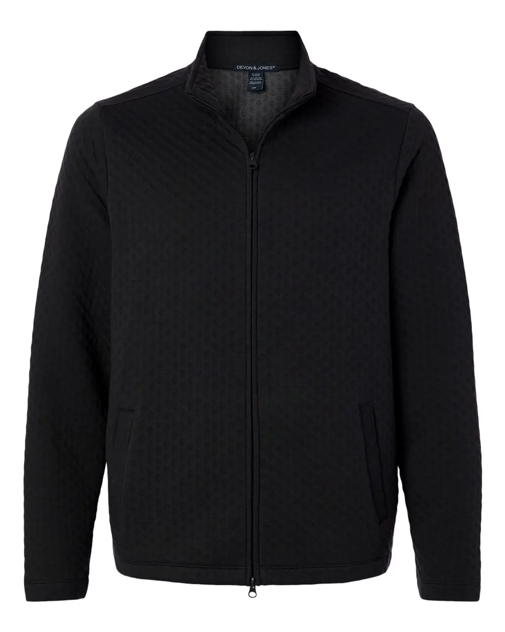 Devon & Jones Men's Berkley Textured Full-Zip Jacket in Black