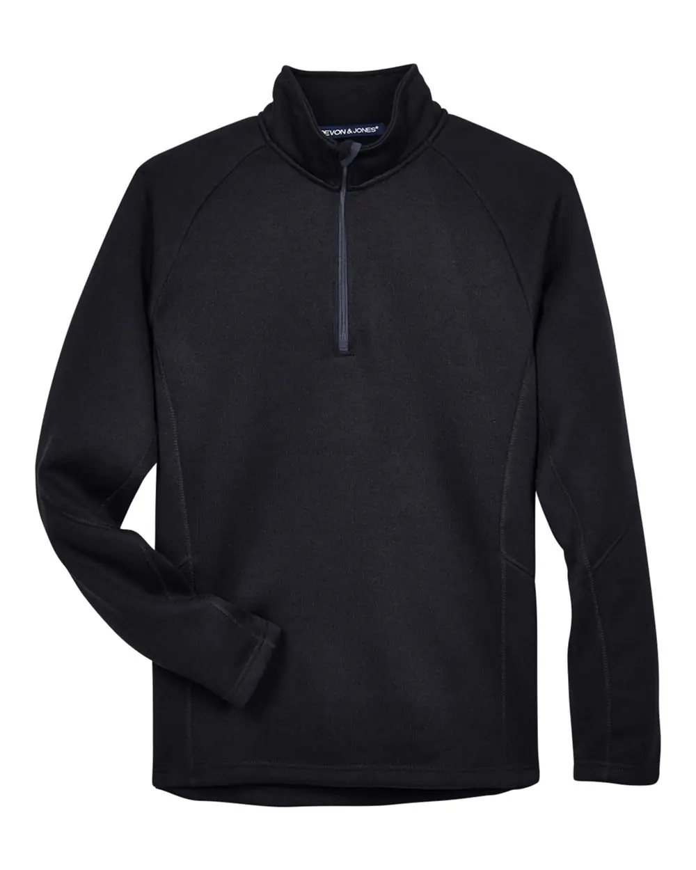 Devon & Jones Unisex Bristol Sweater Fleece Quarter-Zip Pullover in Black