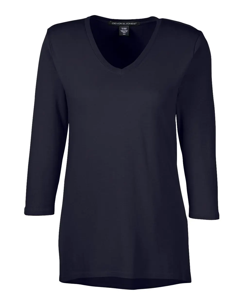 Devon & Jones Women's Perfect Fit™ Bracelet-Length V-Neck Top in Black