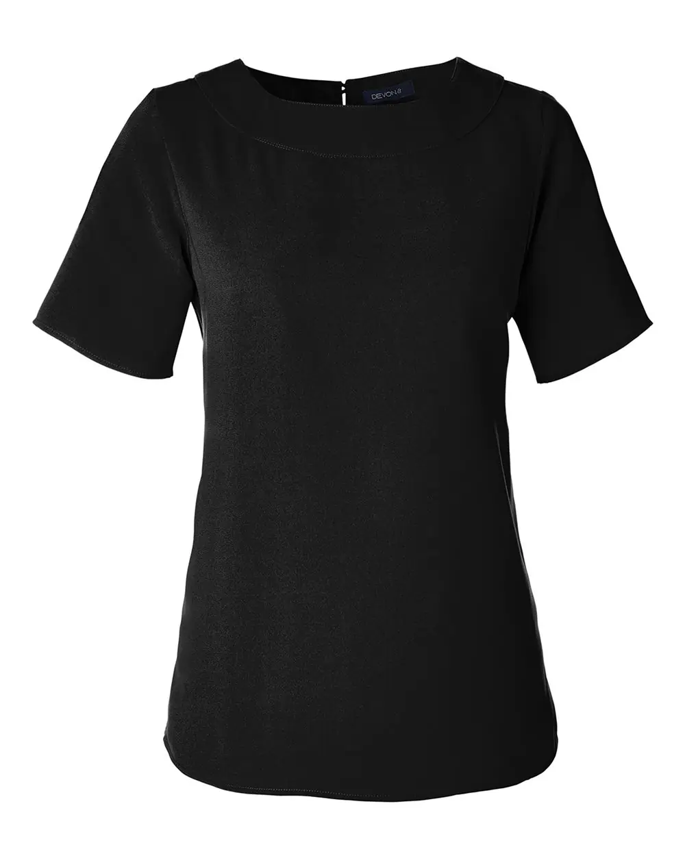 Devon & Jones Women's Perfect Fit™ Boat Neck Blouse in Black