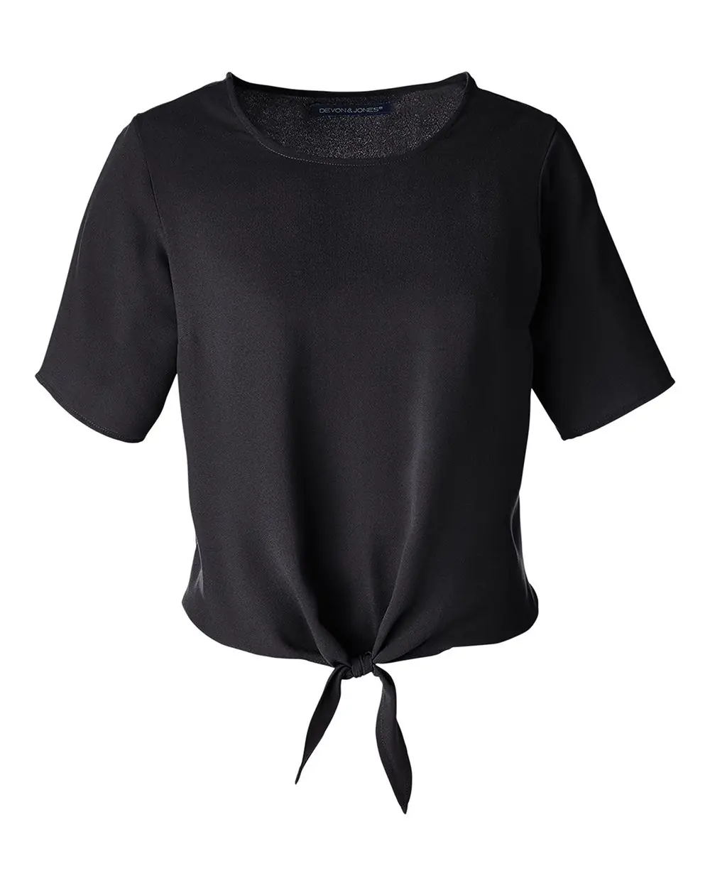 Devon & Jones Women's Perfect Fit™ Tie Front Blouse in Black