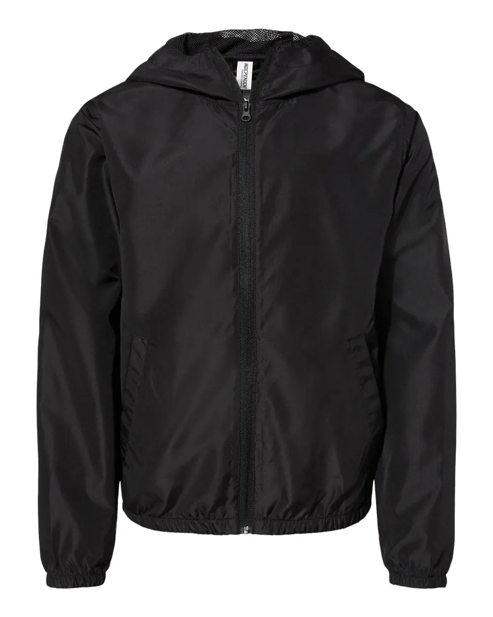 Independent Trading Co. Youth Lightweight Windbreaker Full-Zip Jacket in Black