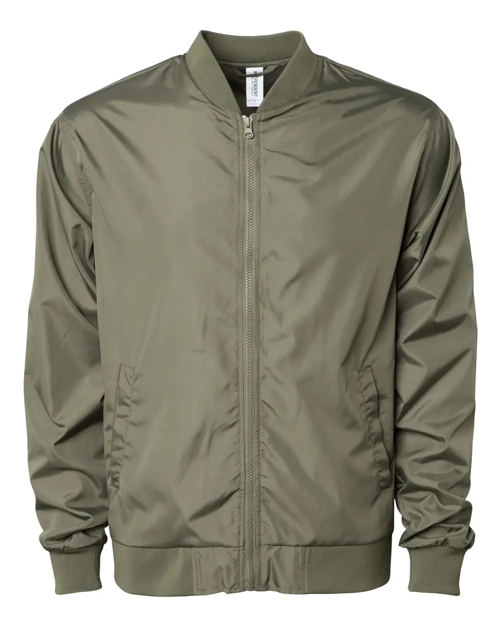 Independent Trading Co. Unisex Lightweight Bomber Jacket in Army