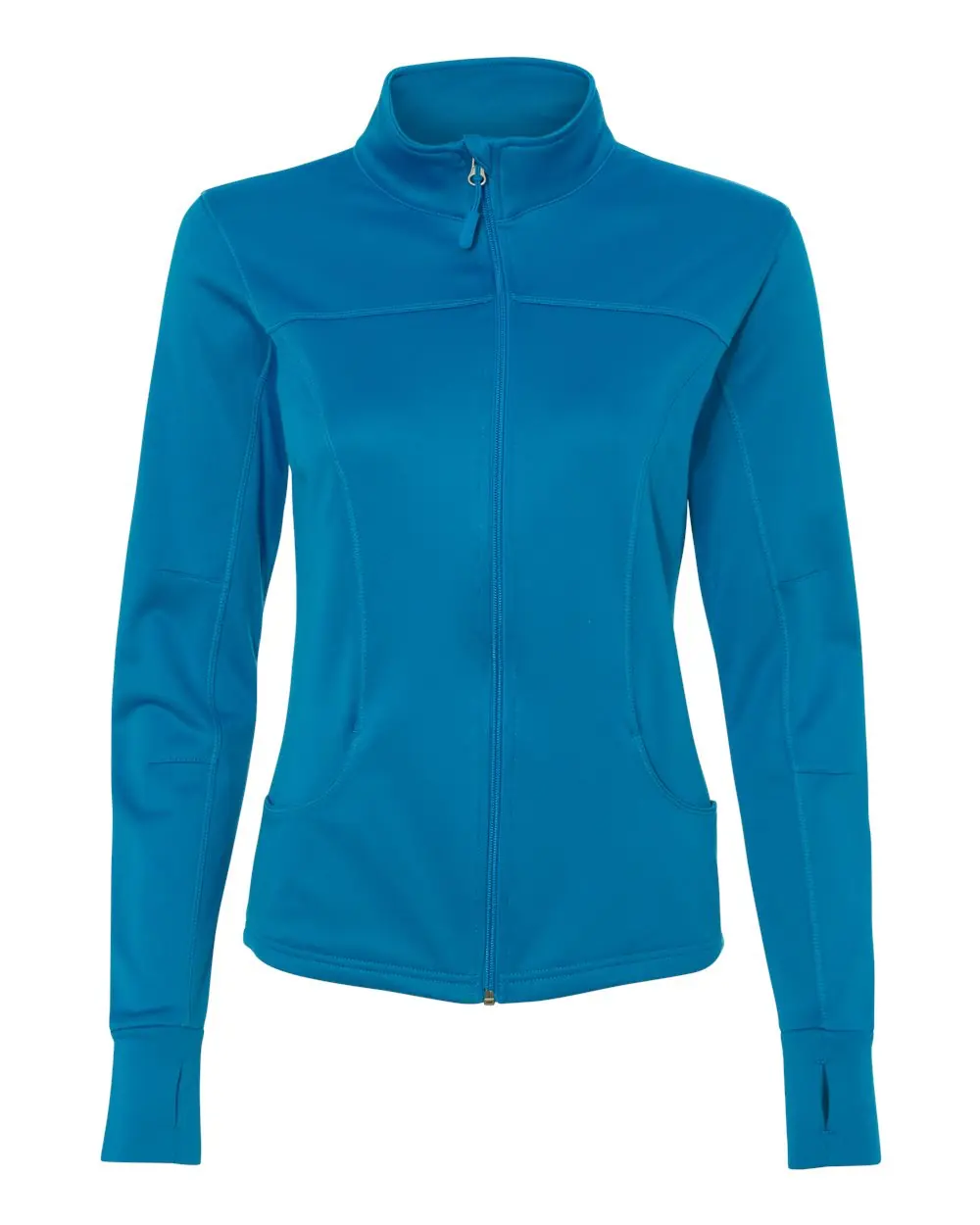 Independent Trading Co. Women's Poly-Tech Full-Zip Track Jacket in Aster Blue