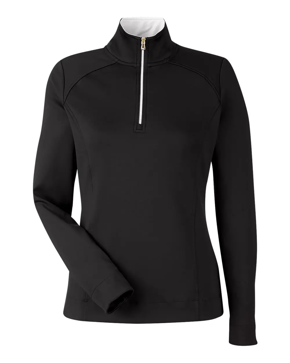 Fairway & Greene Women's Wells Tech Quarter-Zip Pullover in Black/ White