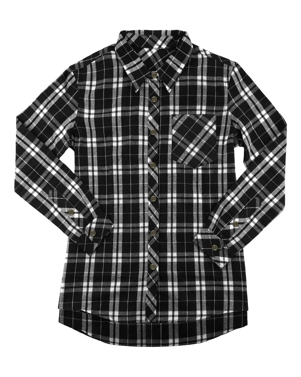 Boxercraft Women's Flannel Shirt in Black/ White