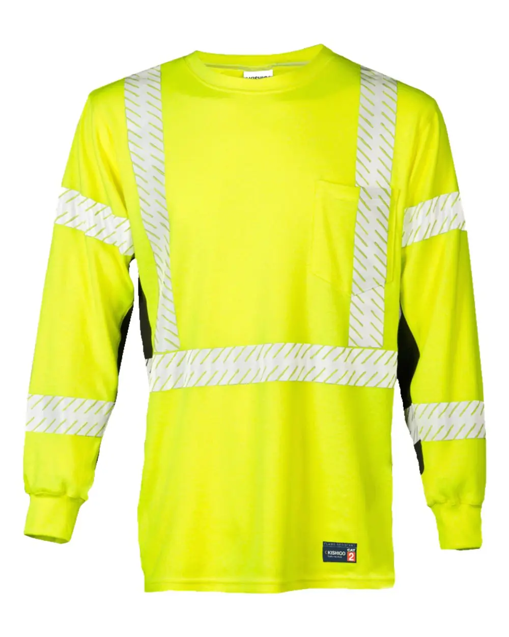 Kishigo Unisex FR Long Sleeve T-Shirt in Lime