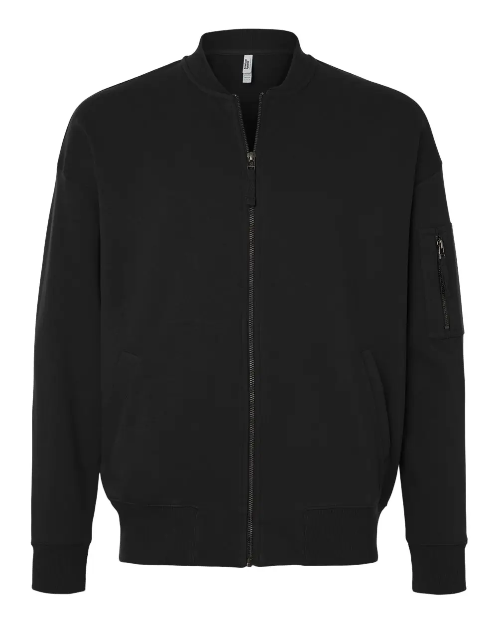 American Apparel Unisex French Terry Bomber Jacket in Black