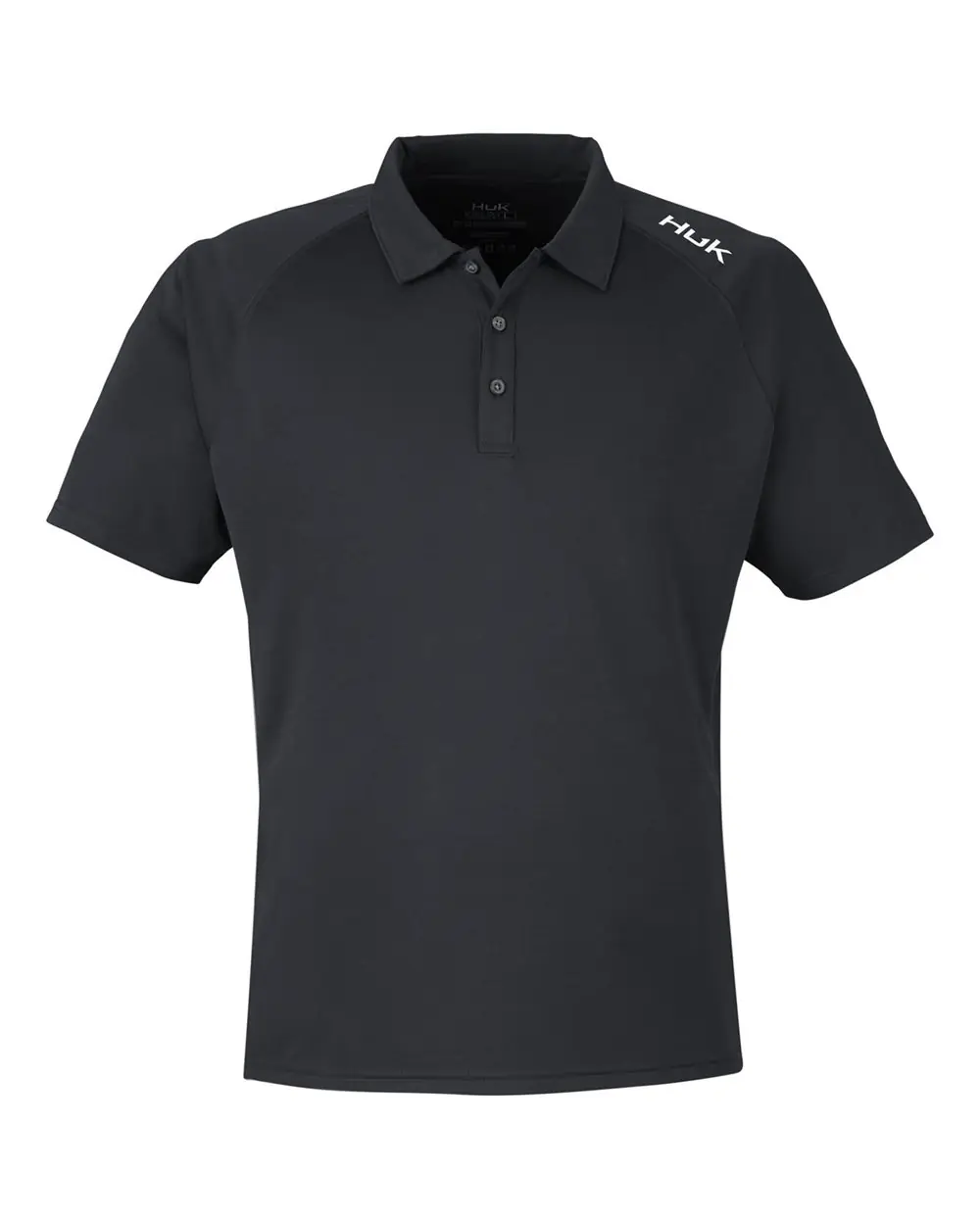 HUK Men's LoPro Solid Performance Polo in Black