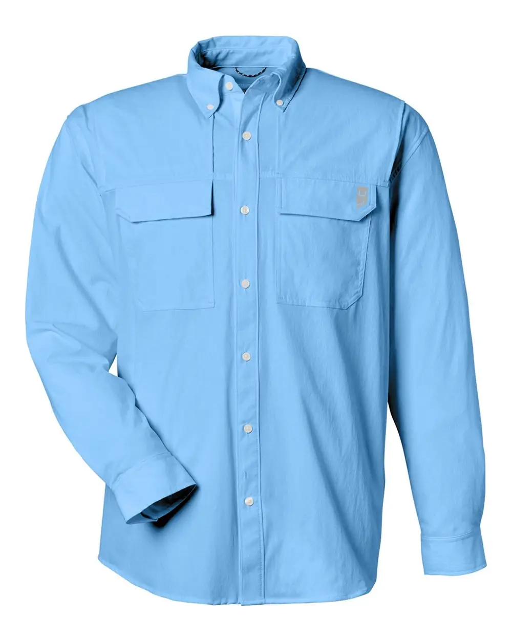 HUK Men's Creekbed Pocket Fishing Shirt in Marolina Blue