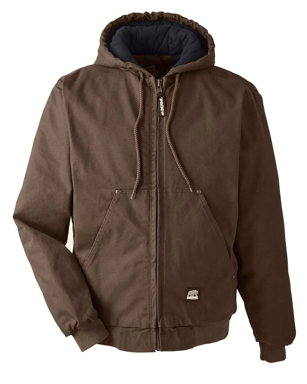 Berne Apparel Men's Tall Heartland Washed Cotton Duck Hooded Jacket