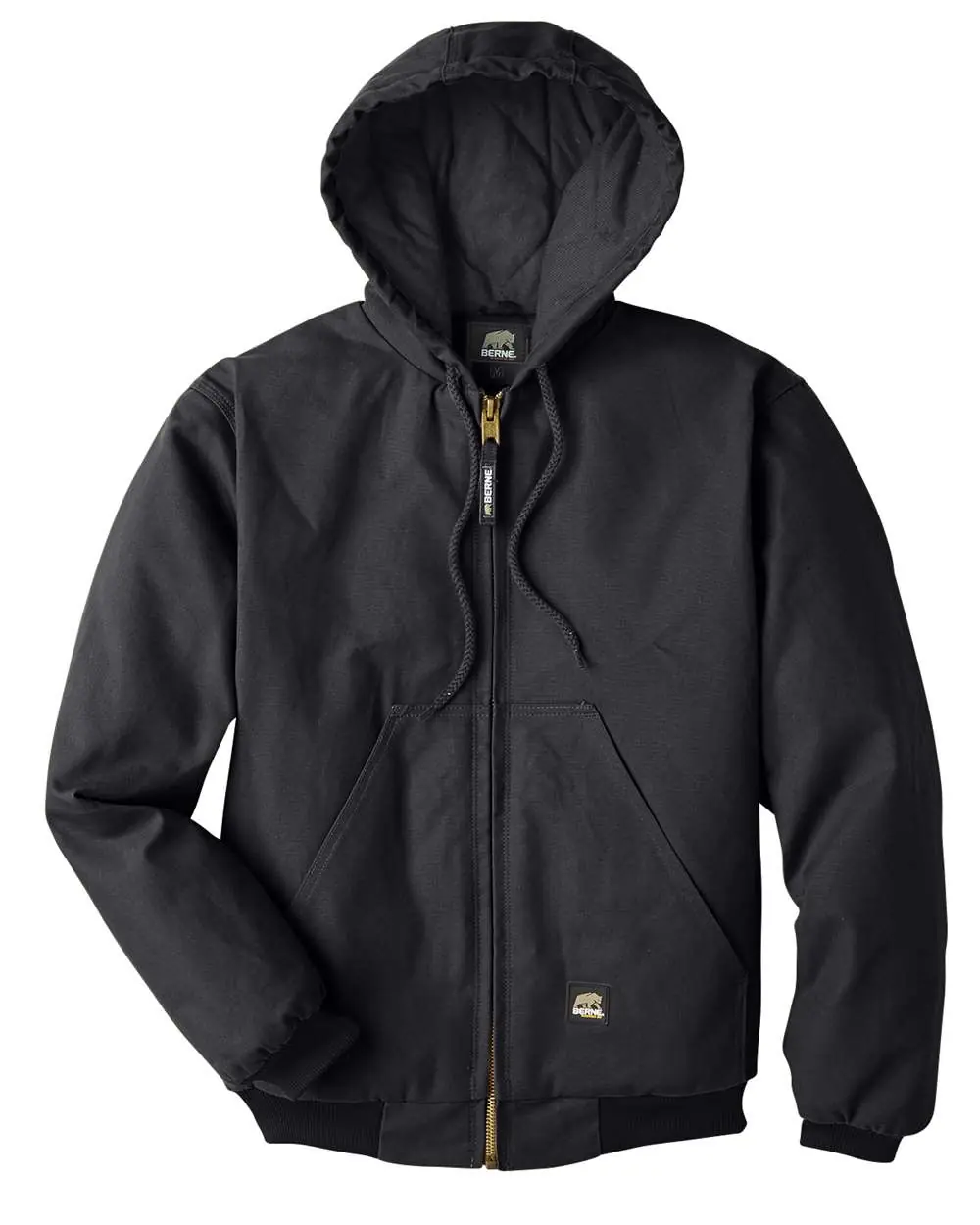 Berne Apparel Men's Berne Heritage Hooded Jacket in Black