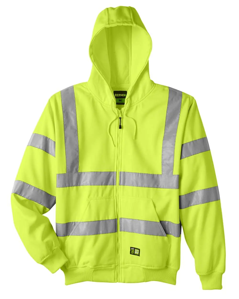 Berne Apparel Men's Berne Hi-Vis Class 3 Lined Hooded Sweatshirt