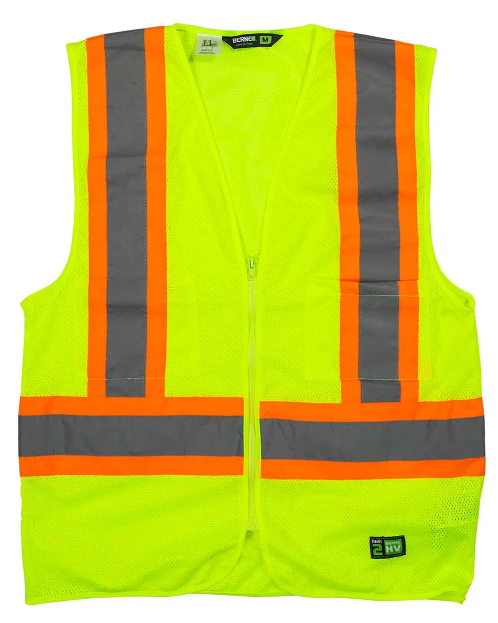 Berne Apparel Men's Hi-Vis Class 2 Multi-Color Vest in Yellow