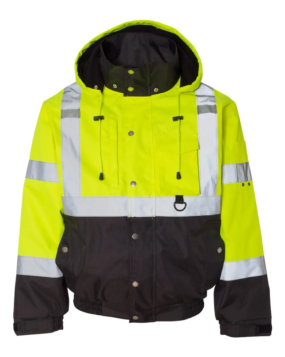 Kishigo Unisex Ripstop Bomber Jacket in Lime/ Black