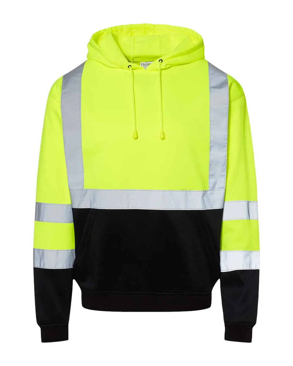 Kishigo Unisex Hi-Vis Hooded Sweatshirt in Lime