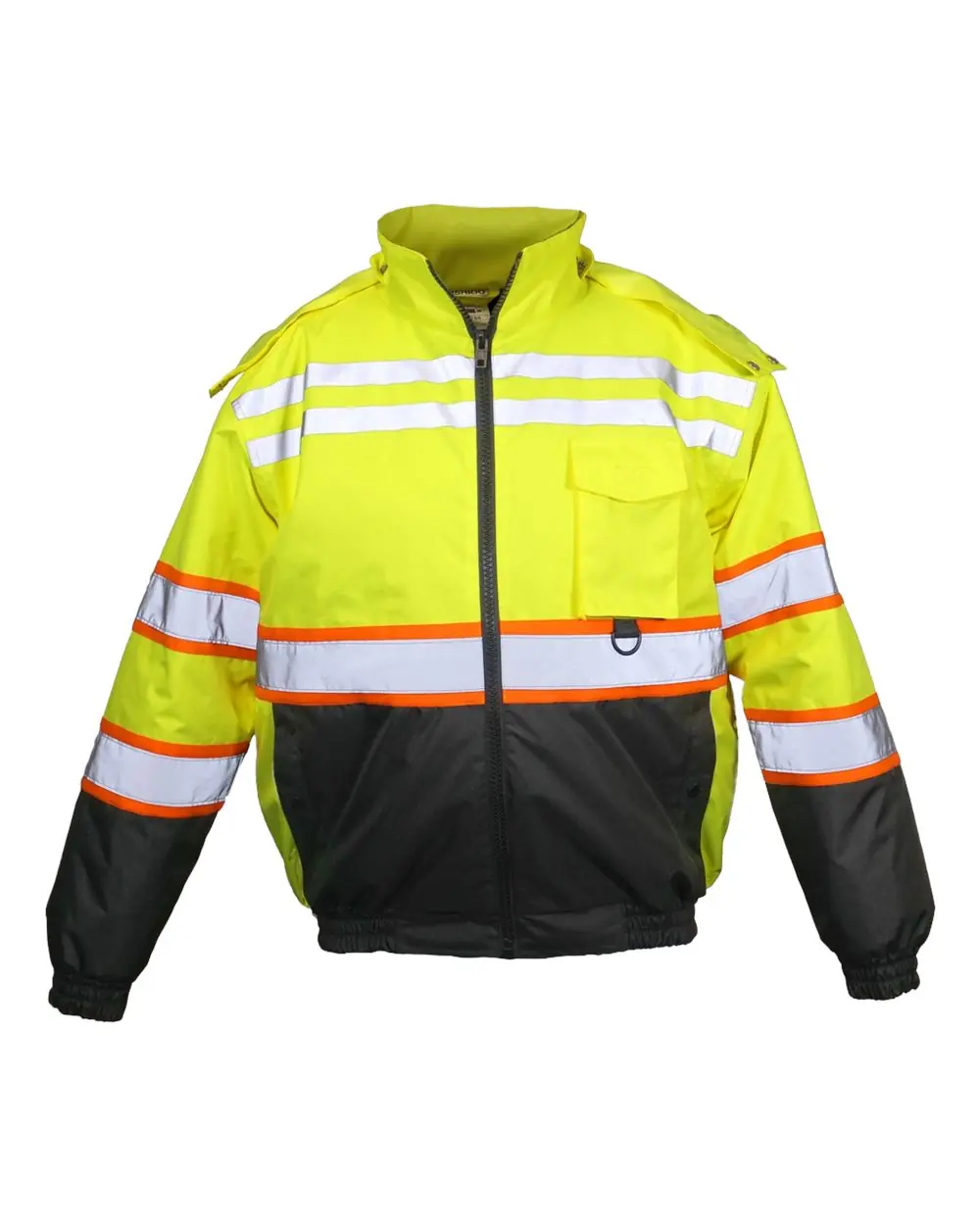 Kishigo Unisex Economy Contrast Class 3 Bomber Jacket in Lime