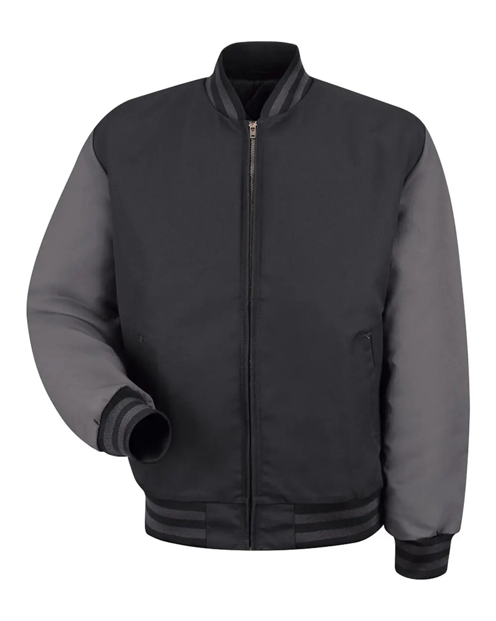 Red Kap Men's Duo-Tone Team Jacket in Black/ Charcoal
