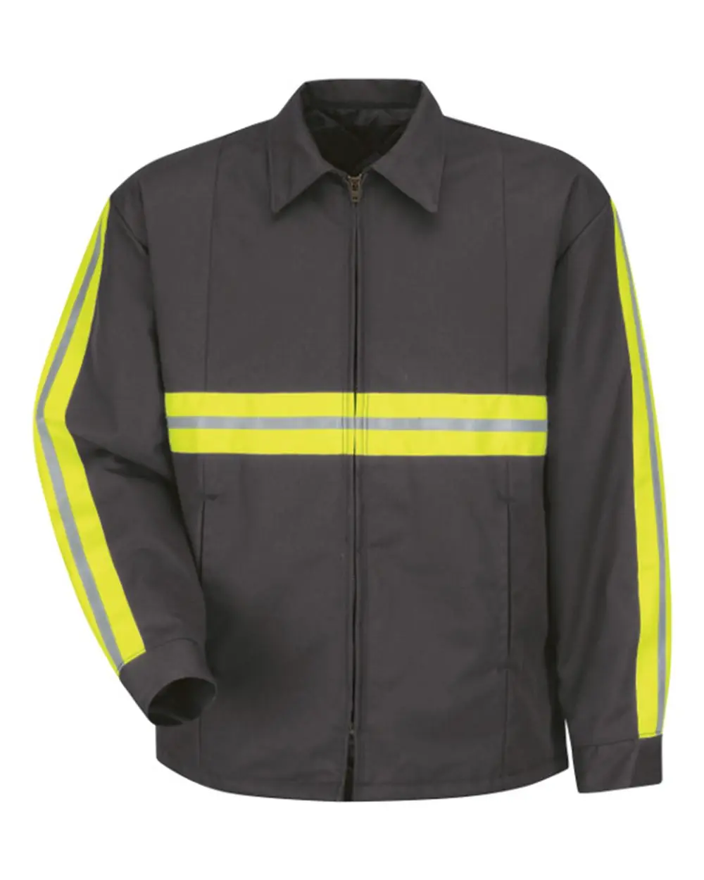 Red Kap Men's Tall Enhanced Visibility Perma-Lined Panel Jacket in Charcoal