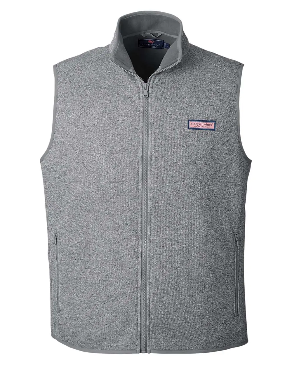 vineyard vines Men's Mountain Sweater Fleece Vest in Grey Heather