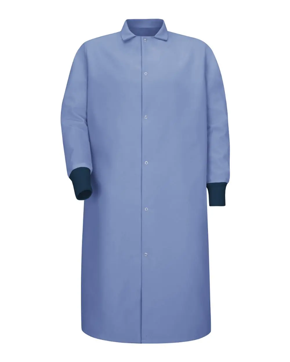 Red Kap Unisex Gripper-Front Pocketless Butcher Coat With Knit Cuffs in Light Blue