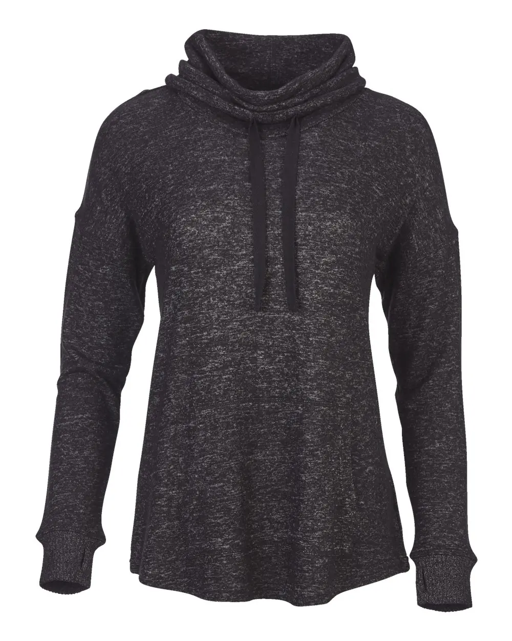 Boxercraft Women's Cuddle Cowlneck Pullover in Black Heather