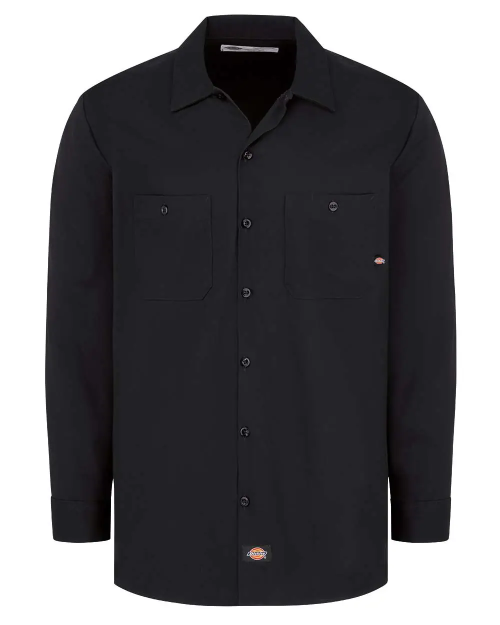 Dickies Men's Tall Industrial Cotton Long Sleeve Work Shirt in Black